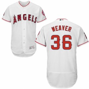 Men\'s Majestic Los Angeles Angels of Anaheim #36 Jered Weaver White Flexbase Authentic Collection MLB Jersey