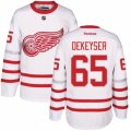 Mens Reebok Detroit Red Wings #65 Danny DeKeyser Authentic White 2017 Centennial Classic NHL Jersey