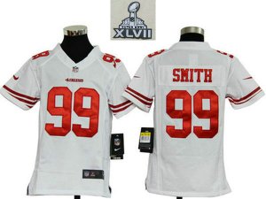 2013 Super Bowl XLVII Youth NEW NFL San Francisco 49ers 99 Aldon Smith white Jerseys