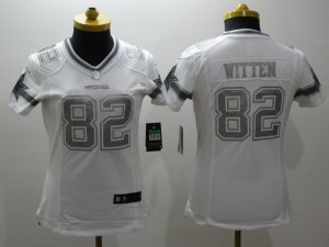 Women Nike Dallas cowboys #82 Jason Witten Platinum White Jerseys