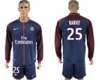2017-18 Paris Saint-Germain 25 RABIOT Home Long Sleeve Soccer Jersey