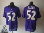 2013 Super Bowl XLVII NEW Baltimore Ravens 52 R.Lewis Purple (Elite)