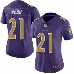 Women\'s Nike Baltimore Ravens #21 Lardarius Webb Limited Purple Rush NFL Jersey
