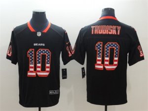 Nike Bears #10 Mitchell Trubisky Black USA Flag Fashion Limited Jersey