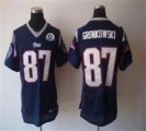 Nike Patriots #87 Rob Gronkowski Navy Blue With Hall of Fame 50th Patch NFL Elite Jersey
