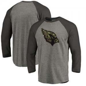 Arizona Cardinals NFL Pro Line by Fanatics Branded Black Gray Tri Blend 34-Sleeve T-Shirt