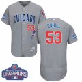 Mens Majestic Chicago Cubs #53 Trevor Cahill Grey 2016 World Series Champions Flexbase Authentic Collection MLB Jersey