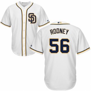 Men\'s Majestic San Diego Padres #56 Fernando Rodney Authentic White Home Cool Base MLB Jersey