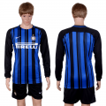 2017-18 Inter Milan Home Long Sleeve Soccer Jersey