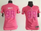 Nike Women Houston Texans #99 J.J. Watt Pink Jerseys