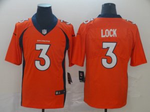 Nike Broncos #3 Drew Lock Orange Vapor Untouchable Limited Jersey