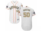 Men Houston Astros #50 Charlie Morton White FlexBase Authentic 2018 Gold Program Stitched Baseball Jersey