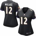 Womens Nike Baltimore Ravens #12 Mike Wallace Limited Black Alternate NFL Jersey