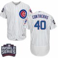 Men's Majestic Chicago Cubs #40 Willson Contreras White Home 2016 World Series Bound Flexbase Authentic Collection MLB Jersey