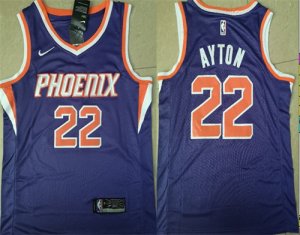 Suns 22 Deandre Ayton Purple Nike Swingman Jersey(Without The Sponsor Logo)