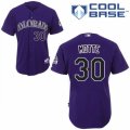 Men's Majestic Colorado Rockies #30 Jason Motte Authentic Purple Alternate 1 Cool Base MLB Jersey