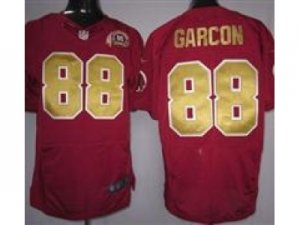 Nike NFL Washington Redskins #88 Pierre Garcon Red Jerseys Gold Number W 80TH Patch(Elite)