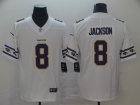 Nike Ravens #8 Lamar Jackson White Team Logos Fashion Vapor Limited Jersey