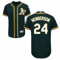 Men's Majestic Oakland Athletics #24 Rickey Henderson Green Flexbase Authentic Collection MLB Jersey