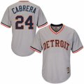 Mens Majestic Detroit Tigers #24 Miguel Cabrera Replica Grey Cooperstown MLB Jersey