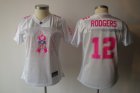 women nfl green bay packers #12 rodgers white[breast cancer awareness]