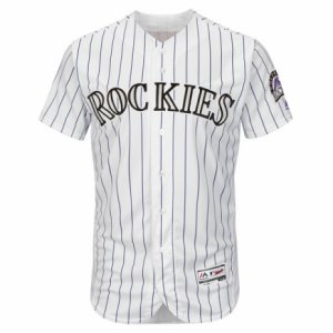 Men\'s Colorado Rockies Majestic Blank White Flexbase Authentic Collection Team Jersey