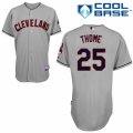 Men's Majestic Cleveland Indians #25 Jim Thome Authentic Grey Road Cool Base MLB Jersey
