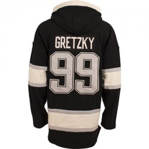 Kings #99 Wayne Gretzky Black All Stitched Hooded Sweatshirt