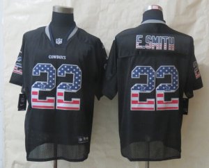 Nike Dallas cowboys #22 E.Smith Black Jerseys(USA Flag Fashion Elite)