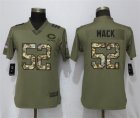 Nike Bears #52 Khalil Mack Olive Camo Women Salute To Service Limited Jersey