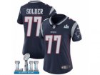 Women Nike New England Patriots #77 Nate Solder Navy Blue Team Color Vapor Untouchable Limited Player Super Bowl LII NFL Jersey