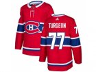 Men Adidas Montreal Canadiens #77 Pierre Turgeon Red Home Authentic Stitched NHL Jersey