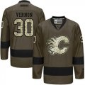 Calgary Flames #30 Mike Vernon Green Salute to Service Stitched NHL Jersey