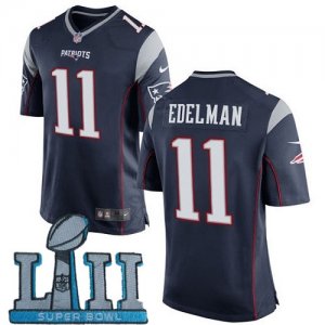 Nike Patriots #11 Julian Edelman Navy Youth 2018 Super Bowl LII Game Jersey