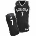 Mens Adidas Brooklyn Nets #7 Jeremy Lin Swingman Black Road NBA Jersey