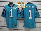 Nike Carolina Panthers #1 Cam Newton Blue Alternate Super Bowl 50 Men Stitched NFL Elite Jersey