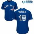 Mens Majestic Toronto Blue Jays #18 Darwin Barney Replica Blue Alternate MLB Jersey