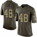 Mens Nike Minnesota Vikings #48 Zach Line Limited Green Salute to Service NFL Jersey