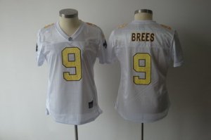 nfl WOMEN New Orleans Saints #9 Drew Brees White(yellow number)