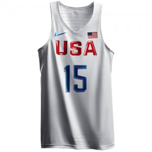 Men\'s Nike Team USA #15 Carmelo Anthony Authentic White 2016 Olympic Basketball Jersey