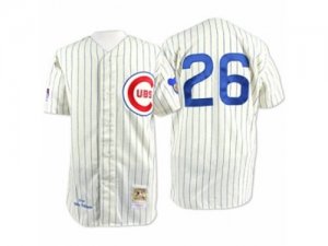Men\'s Mitchell and Ness Chicago Cubs #26 Billy Williams Authentic Cream 1969 Throwback MLB Jersey