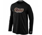 Nike St.Louis Rams Authentic font Long Sleeve T-Shirt Black