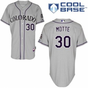 Men\'s Majestic Colorado Rockies #30 Jason Motte Authentic Grey Road Cool Base MLB Jersey