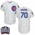 Men's Majestic Chicago Cubs #70 Joe Maddon White 2016 World Series Bound Flexbase Authentic Collection MLB Jersey