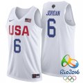 Deandre Jordan USA Dream Twelve Team #6 2016 Rio Olympics White Jersey