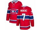 Men Adidas Montreal Canadiens #7 Howie Morenz Red Home Authentic Stitched NHL Jersey