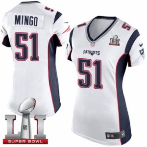 Womens Nike New England Patriots #51 Barkevious Mingo Elite White Super Bowl LI 51 NFL Jersey