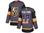 Men Adidas Vegas Golden Knights #17 Vegas Strong Grey Home Authentic USA Flag Stitched NHL Jersey