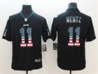 Nike Eagles #11 Carson Wentz Black USA Flag Fashion Color Rush Limited Jersey