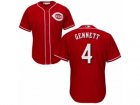 Youth Majestic Cincinnati Reds #4 Scooter Gennett Authentic Red Alternate Cool Base MLB Jersey